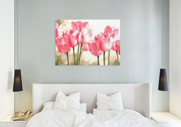 Flores - Tulipanes rosados - Pintura por numeros